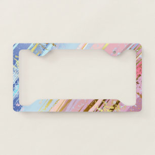 Textured Pink Background License Plate Frame