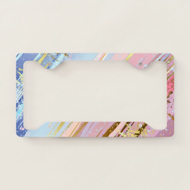 Textured Pink Background License Plate Frame (Front)