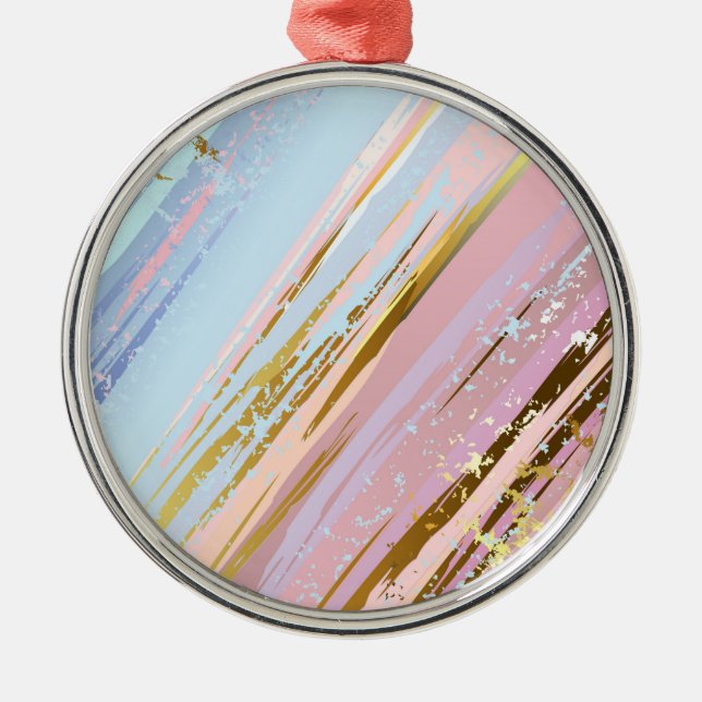 Textured Pink Background Metal Ornament (Front)