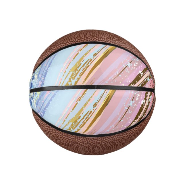 Textured Pink Background Mini Basketball (Front)