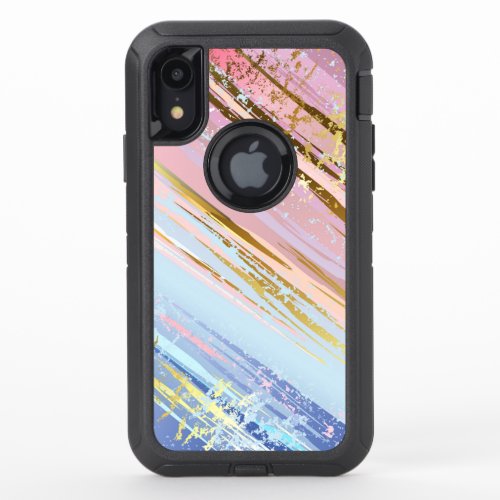 Textured Pink Background OtterBox Defender iPhone XR Case