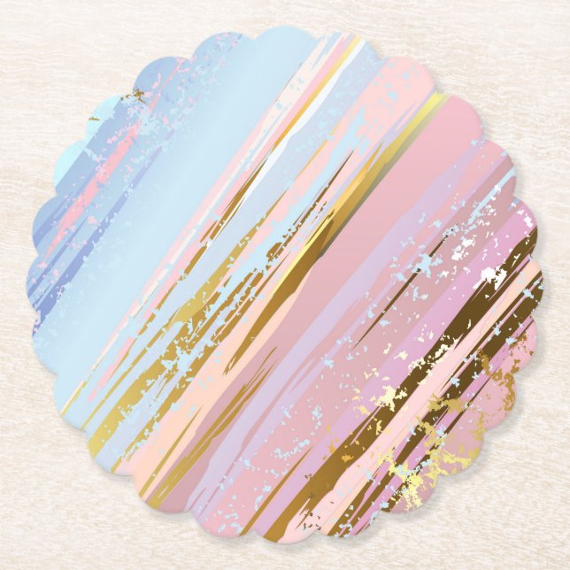 Textured Pink Background Paper Coaster (Front)