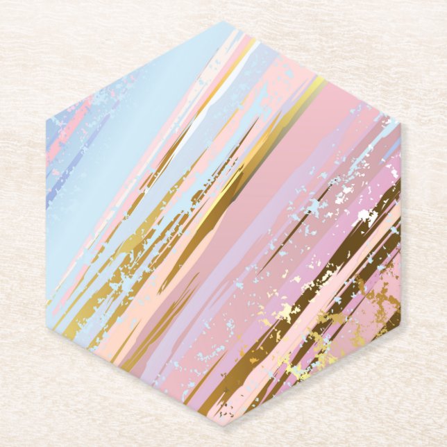 Textured Pink Background Paper Coaster (Front)