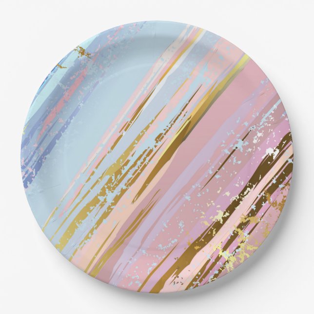 Textured Pink Background Paper Plates (Front)