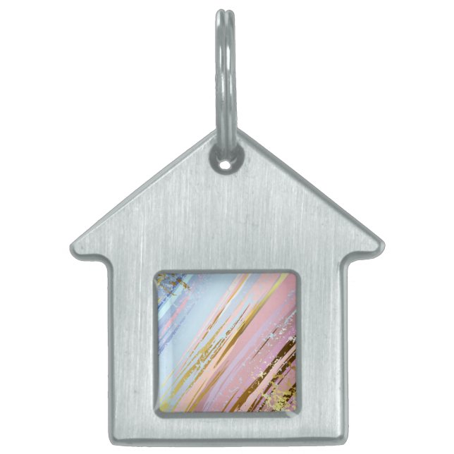 Textured Pink Background Pet ID Tag (Front)