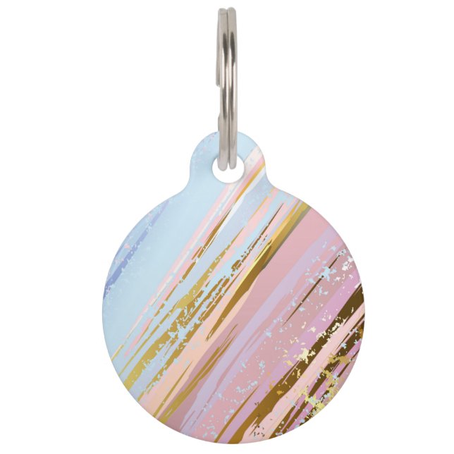 Textured Pink Background Pet ID Tag (Front)