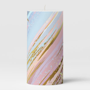 Textured Pink Background Pillar Candle