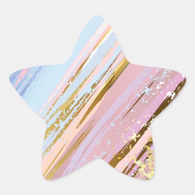 Textured Pink Background Star Sticker (Front)