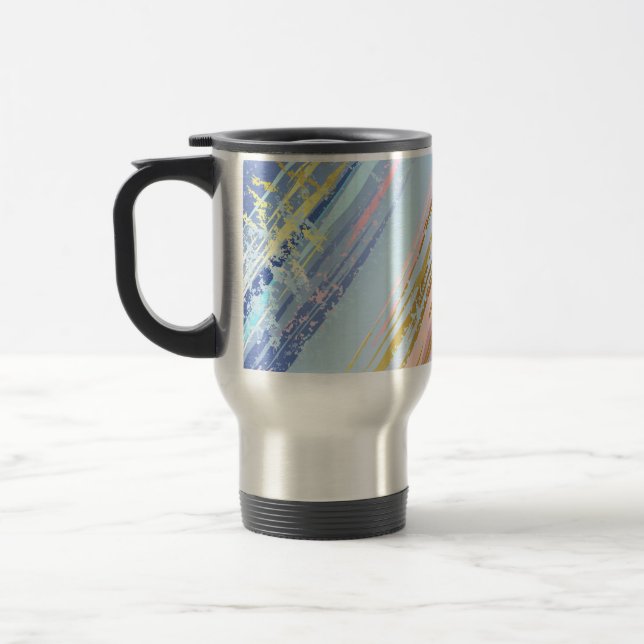 Textured Pink Background Travel Mug (Left)