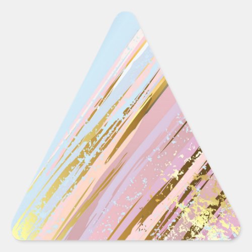 Textured Pink Background Triangle Sticker