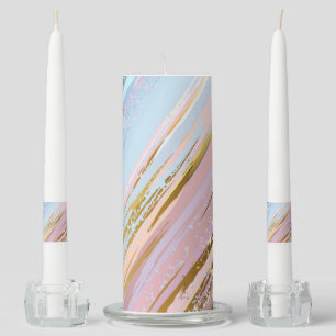 Textured Pink Background Unity Candle Set