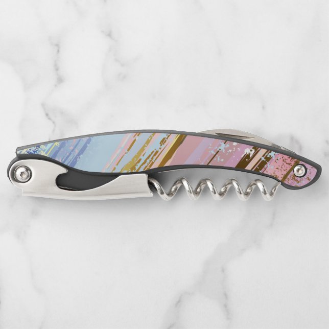 Textured Pink Background Waiter's Corkscrew (Front)
