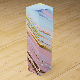 Textured Pink Background Wine Box
