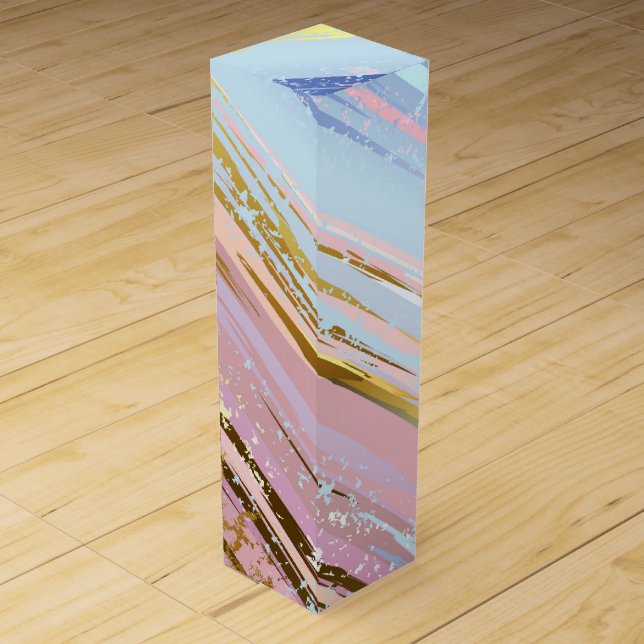 Textured Pink Background Wine Box (Front)