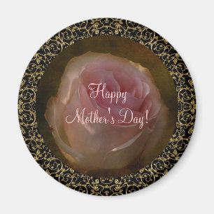 Textured Pink Rose Magnet