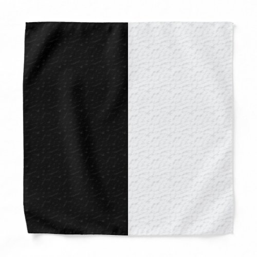 Textured Plain Black and White  Bandana