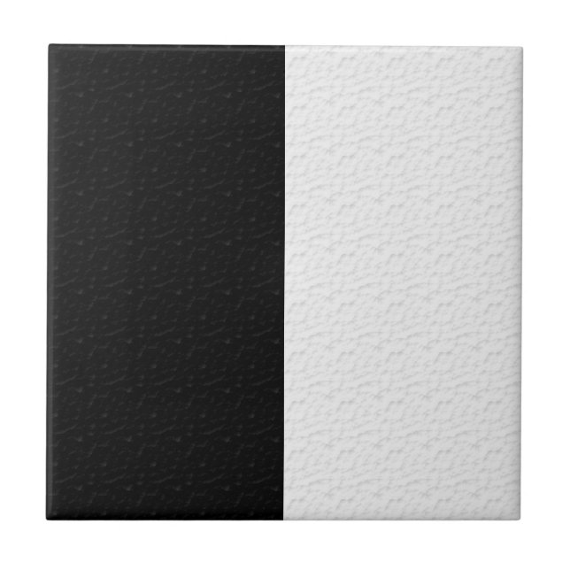 Textured Plain Black and White  Ceramic Tile (Front)