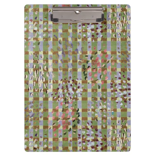Textured Pointillism Grid Pattern Artwork Clipboard (Front)
