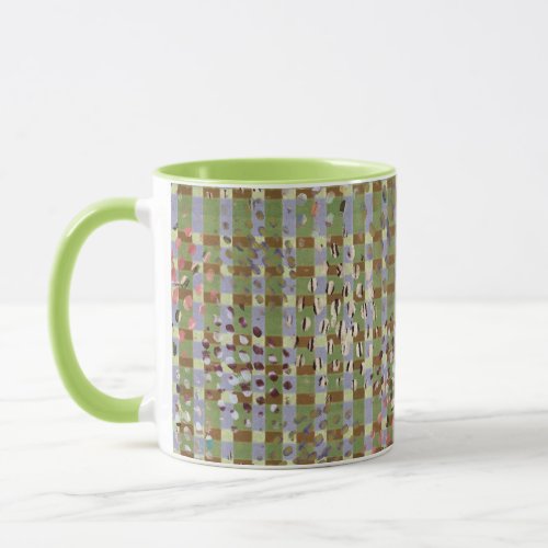 Textured Pointillism Grid Pattern Artwork Mug