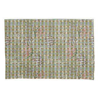 Textured Pointillism Grid Pattern Artwork Pillow Case