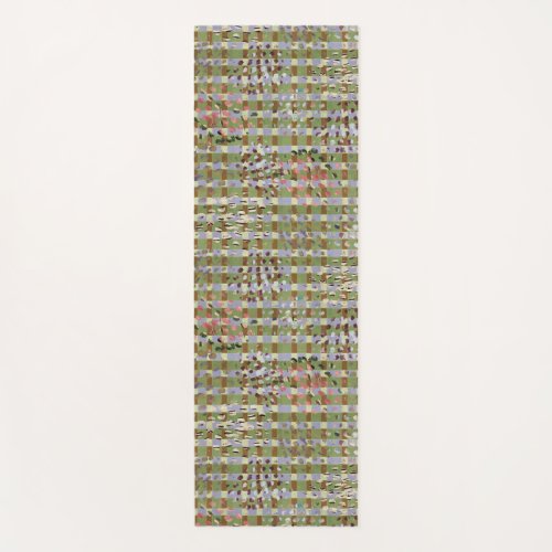 Textured Pointillism Grid Pattern Artwork Yoga Mat