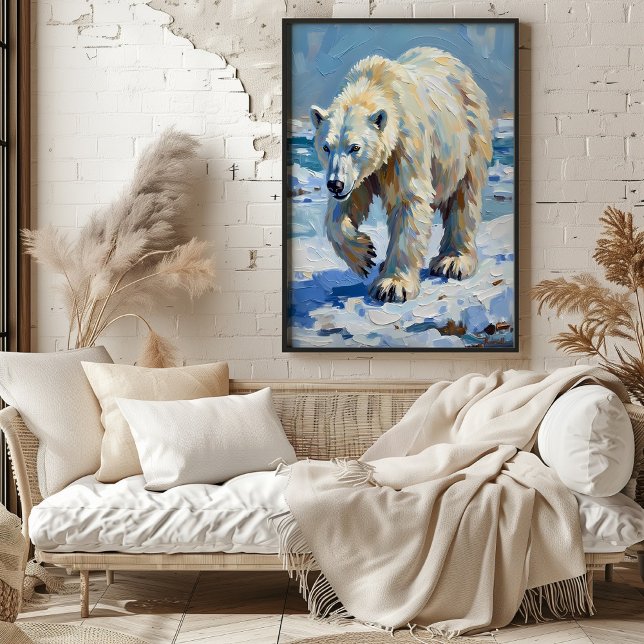 Textured Polar Bear Painting Poster (Creator Uploaded)