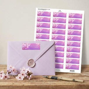 Textured Purple Ethereal Cherry Blossom Label