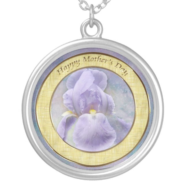 Textured Purple Iris Mother's Day Necklace (Front)