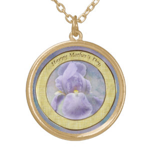 Textured Purple Iris Mother's Day Necklace
