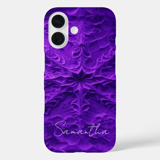 Textured Purple Personalized Name Case-Mate iPhone Case (Back)