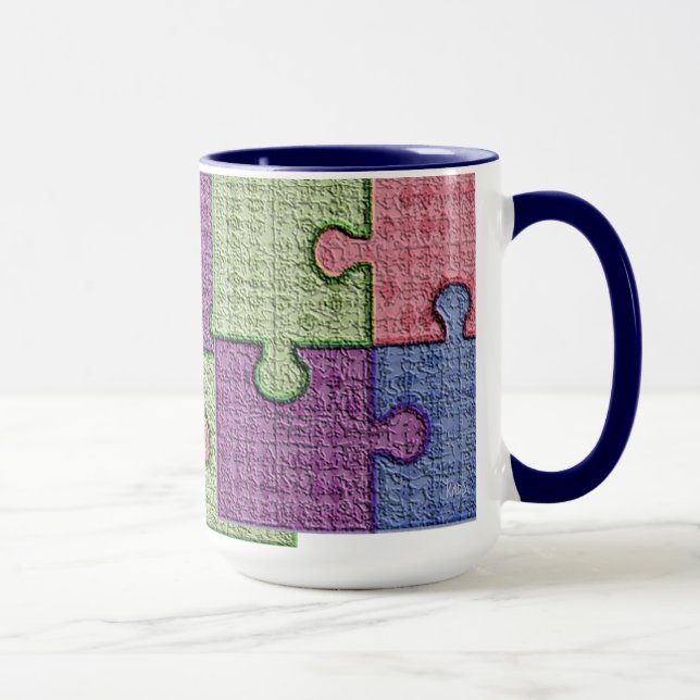Textured Puzzle Piece Mug (Right)