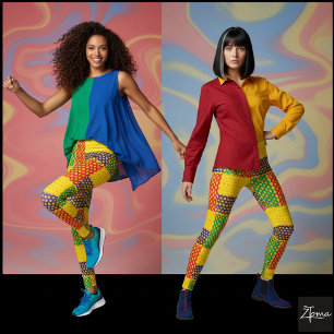 Textured Rectangular Basketweave Bright Yellow Leggings