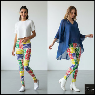 Textured Rectangular Basketweave White Primary Leggings