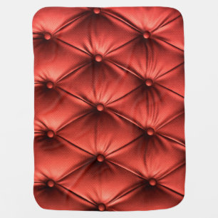 Textured Red Leather: Detailed Material Close-Up Baby Blanket