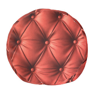 Textured Red Leather: Detailed Material Close-Up Pouf