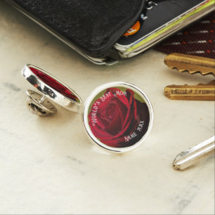 Textured Red Rose Mother’s Day Lapel Pin
