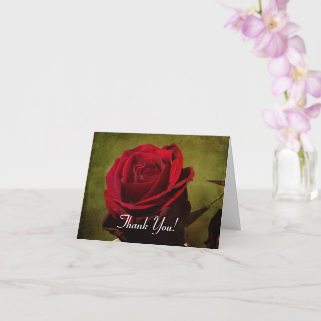 Textured Red Rose Note Card (Orchid)