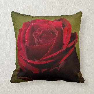 Textured Red Rose Pillow