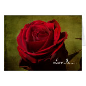 Textured Red Rose Valentine's Day Card (Front Horizontal)