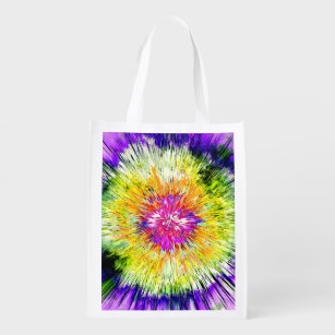 tie dye reusable grocery bag