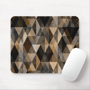 Textured rhombic brown with beige mouse pad