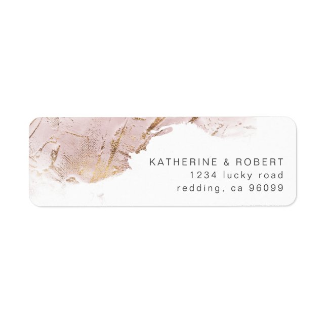 textured rose  gold elegant wedding ReturnAddress Label (Front)
