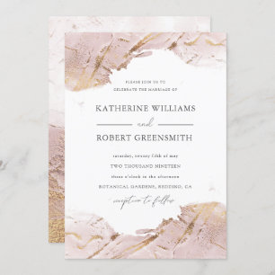textured rose gold faux foil elegant Wedding Invitation