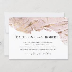 textured rose gold faux foil modern Wedding Invitation