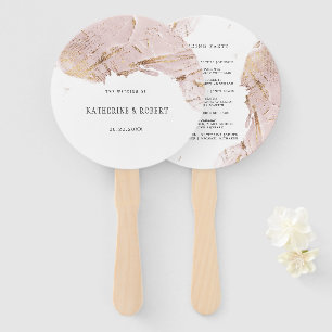 textured rose gold faux foil Wedding Hand Fan