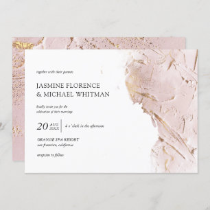textured rose gold faux foil Wedding Invitation