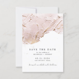 textured rose gold foil Photo Save The Date Invitation