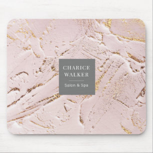 textured rose gold modern monogram Mouse pad