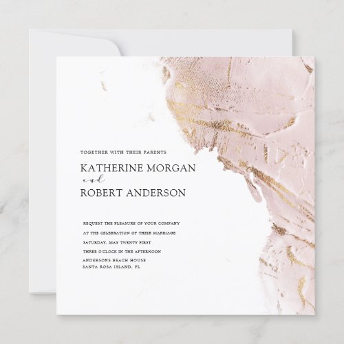 textured rose gold modern Wedding Invitation