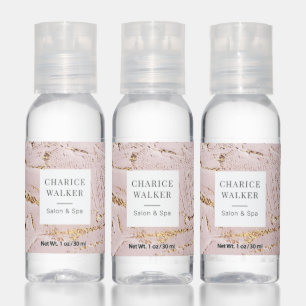 textured rose gold monogram salon spa hand sanitizer
